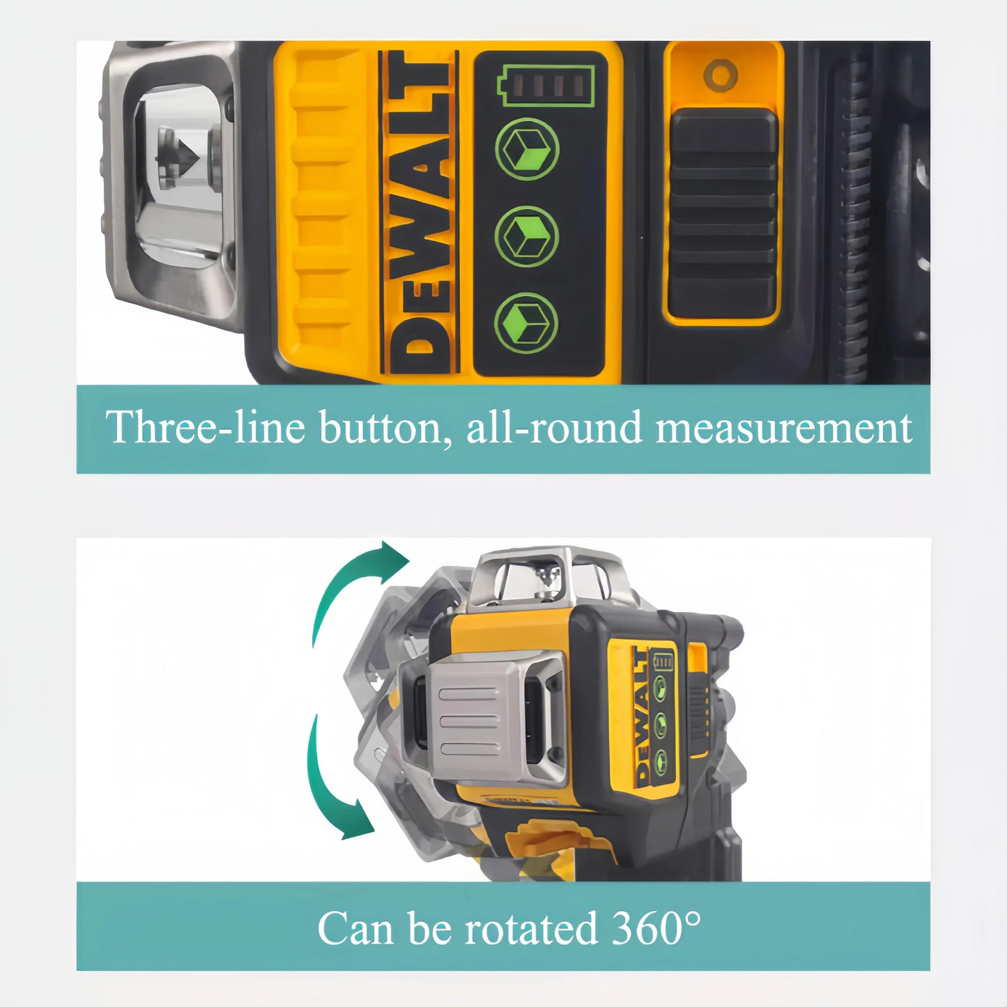 2025  Dewalt DW089LG 3 Sides*360 Degree Vertical 12V Lithium Battery 12 Lines Laser Level Horizontal Green Meter Outdoor TOOL