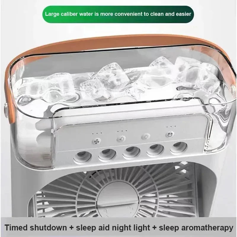 3 In 1 Fan AIr Conditioner Household Small Air Cooler LED Night Light Portable